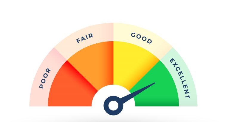 modern credit score scale meter concept design
